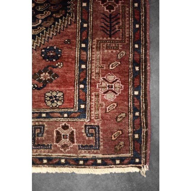 Blue Hand-Woven Oriental Hamadan Kamse Rug, 1960s For Sale - Image 8 of 18