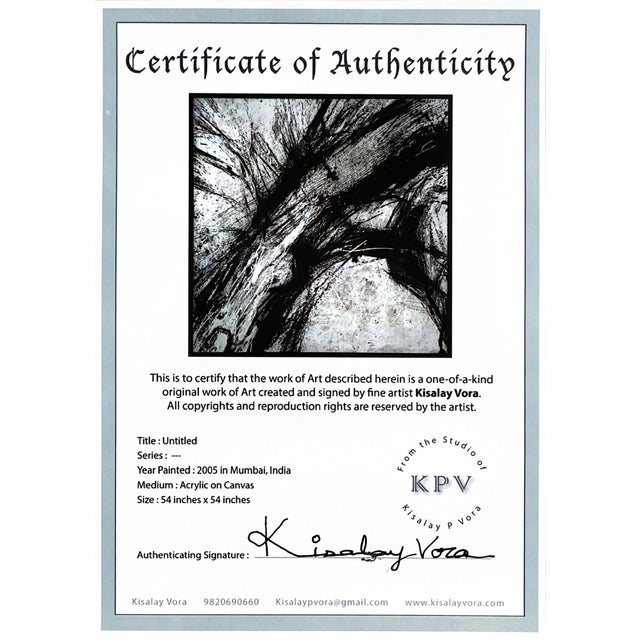 Textile 2003 Acrylic on Canvas Raging Horse Painting by Indian Artist Kisalay Pramodray Vora For Sale - Image 7 of 7