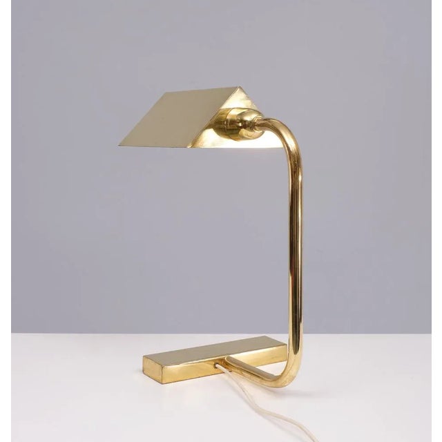 1970s Mid-Century Brass Table Lamp, Switzerland, 1972 For Sale - Image 5 of 11