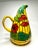 Art Nouveau Vintage Art Nouveau Tiffany Style "Poppy Flowers" Painted Ceramic Pitcher, Yellow, Red, and Navy Blue For Sale - Image 3 of 11