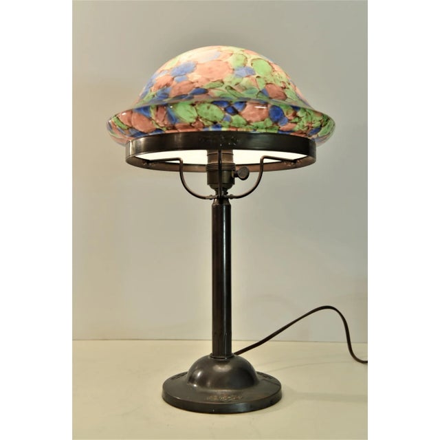 Swedish Grace Copper and Glass Table Lamp, Sweden, 1920s For Sale - Image 4 of 13