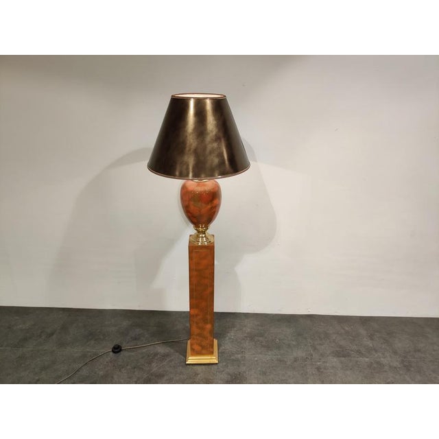 Gold Floor Lamp by Maison Le Dauphin, 1980s For Sale - Image 8 of 11