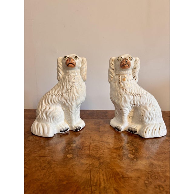 Antique Victorian Staffordshire Dogs, 1880, Set of 2 For Sale - Image 3 of 6