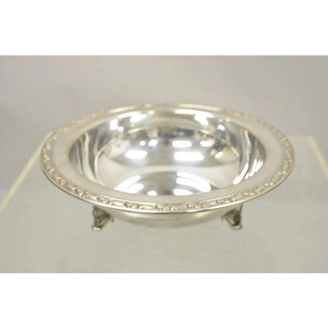 Metal Vintage Oneida LTD Rose Design Silver Plated 10.5" Round Vegetable Serving Bowl For Sale - Image 7 of 7