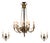 Large Empire Bronze Chandelier with Wall Lights, Belgium, 1950s, Set of 3 For Sale