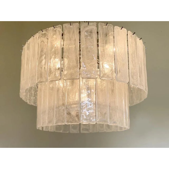 Large Oval Diamond Listelli Murano Glass Chandelier from Simoeng For Sale - Image 4 of 10