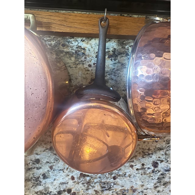 Copper Antique Copper Pans, Lovely Patina - 6 pcs For Sale - Image 8 of 18