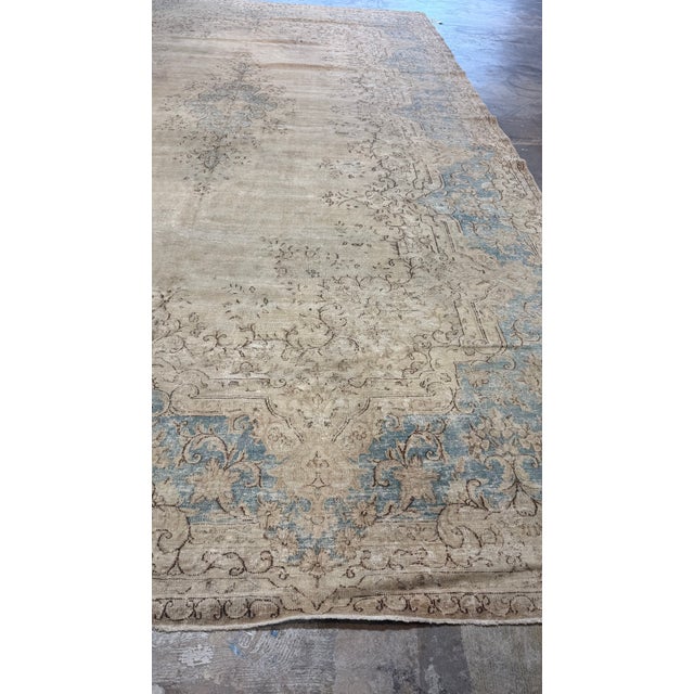 Mid 20th Century Mid-20th Century Antique Kerman Wool Rug For Sale - Image 5 of 14
