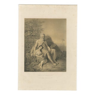 After Pehr Wickenberg, Oedipus and Antigone, Lithograph, 1850 For Sale