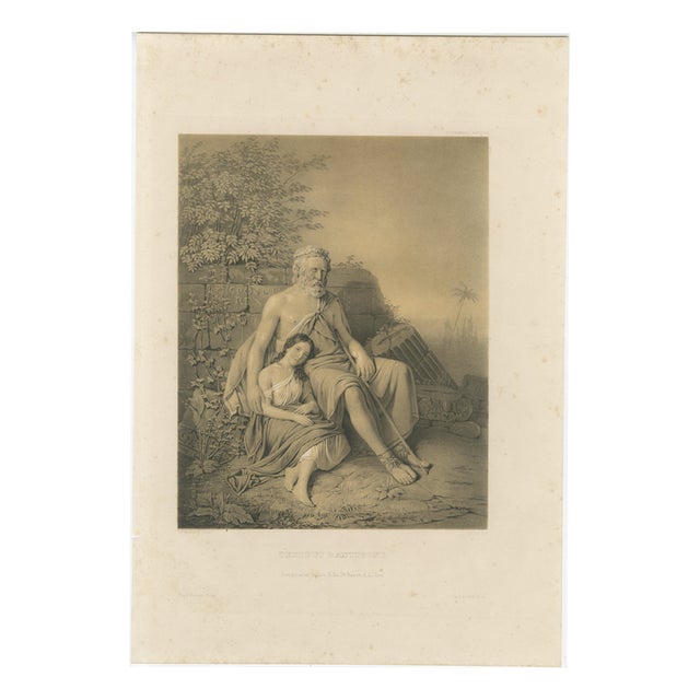 After Pehr Wickenberg, Oedipus and Antigone, Lithograph, 1850 For Sale