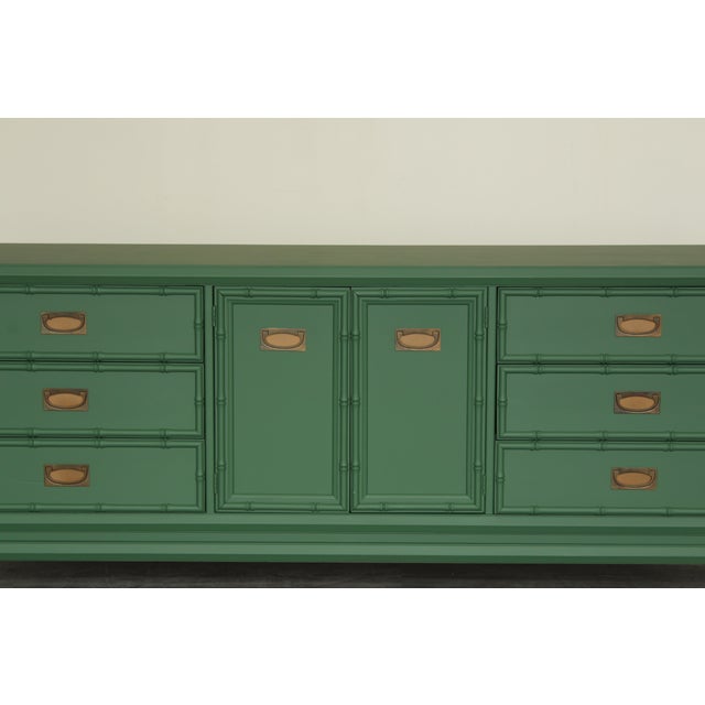 Vintage Faux Bamboo Green Dresser of Nine Drawers Chairish