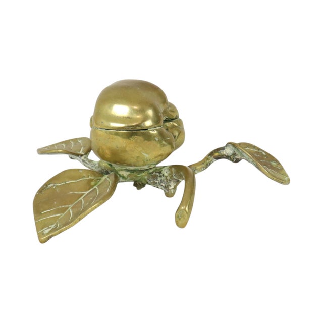 Art Nouveau French Brass Apple-Shaped Jewelry Box, 1920s For Sale - Image 3 of 14