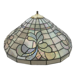 Vintage Tiffany Style Stained Hanging Lamp Shade. 1980s. Soft Colors
