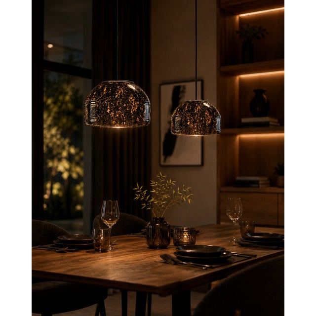 Contemporary Black Marble Blown Glass Pendant Light by Artem Zakharchenko-Halytskyi For Sale - Image 3 of 5