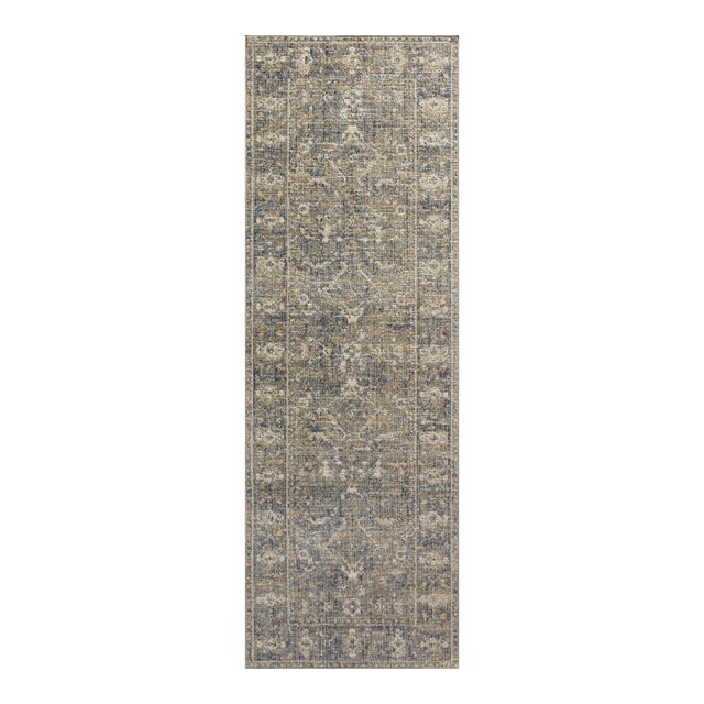 Chris Loves Julia x Loloi Rosemarie Sand / Lagoon 2'-7" x 12'-0" Runner Rug For Sale