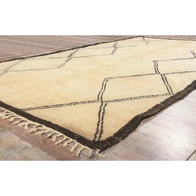 Mid 20th Century Beni Ourain Moroccan Rug - 06'04 x11'01 For Sale - Image 5 of 9