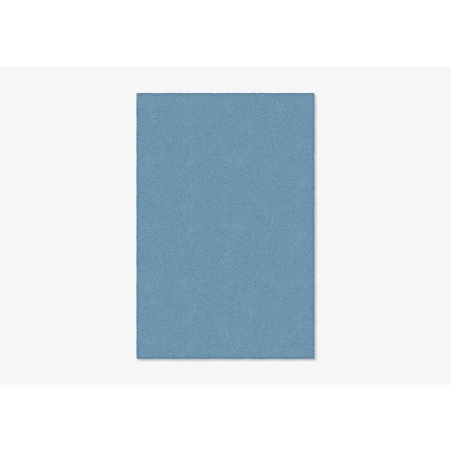 Contemporary Light Blue Rectangle Plain Rug from Marqqa For Sale - Image 3 of 3