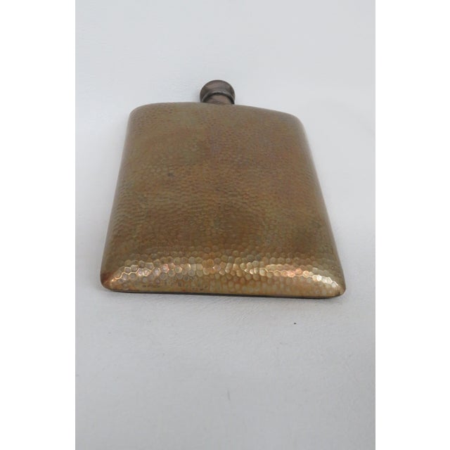 Early 20th Century Hammered Hip Whiskey Liquored 1920s Metal Flask 4713b For Sale - Image 4 of 10