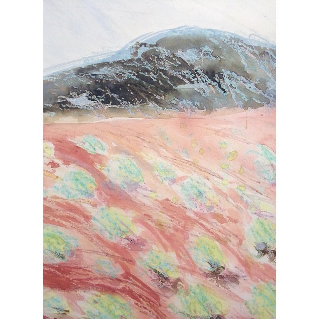 Nancy Denison Untitled Original Watercolor Landscape Painting C.1986 For Sale - Image 4 of 5