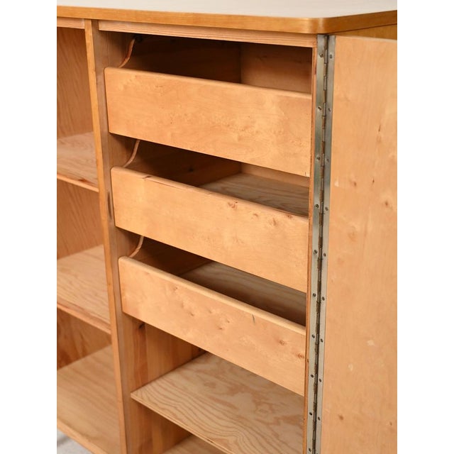 Brown Vintage Scandinavian Birch Cabinet, 1950s For Sale - Image 8 of 11