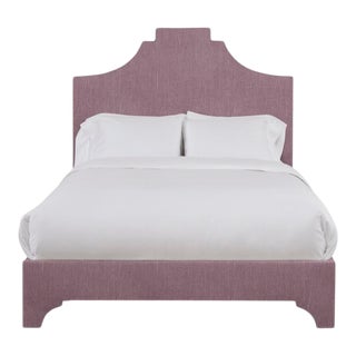 Nadine King Bedframe, Plum Linen For Sale