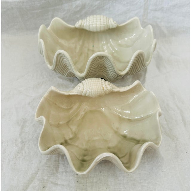 Vintage Fitz & Floyd "Shell" Serving Bowls Set of 2 For Sale In Palm Springs - Image 6 of 7