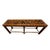 An Asian inspired wood console table distinguished by its rich faux tortoise shell painted top, offering a warm, mottled...