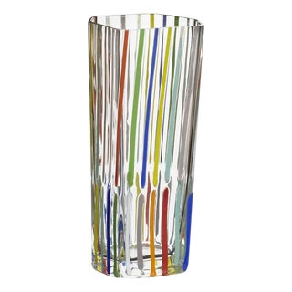 Carlo Moretti Rover Murano Mouth Blown Glass Vase For Sale