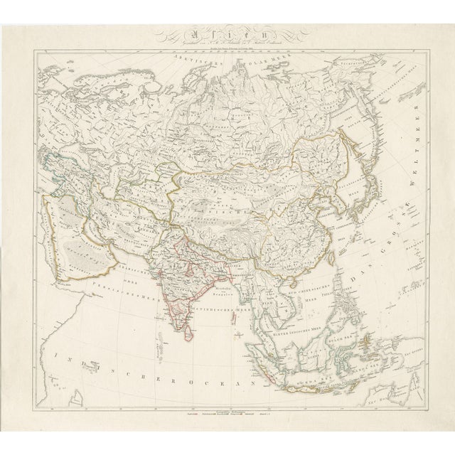 Antique Map of Asia by Simon Schropp and Comp, 1819 For Sale
