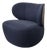 Bao Swivel Chair in Navy and Chocolate Leather by Walter Knoll For Sale