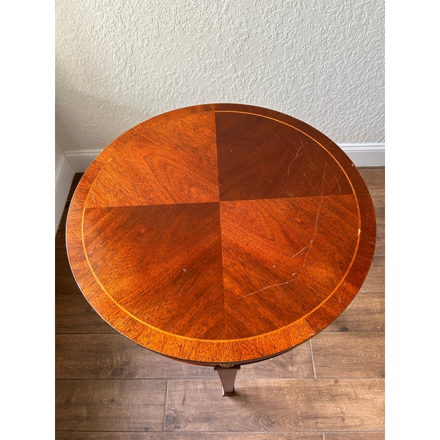 1980s Baker Furniture Neoclassical Mahogany Side Table For Sale - Image 10 of 10