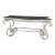 Hollywood Regency Iron Glass Top Console Table With Scrollwork Legs and Crystal Beading For Sale