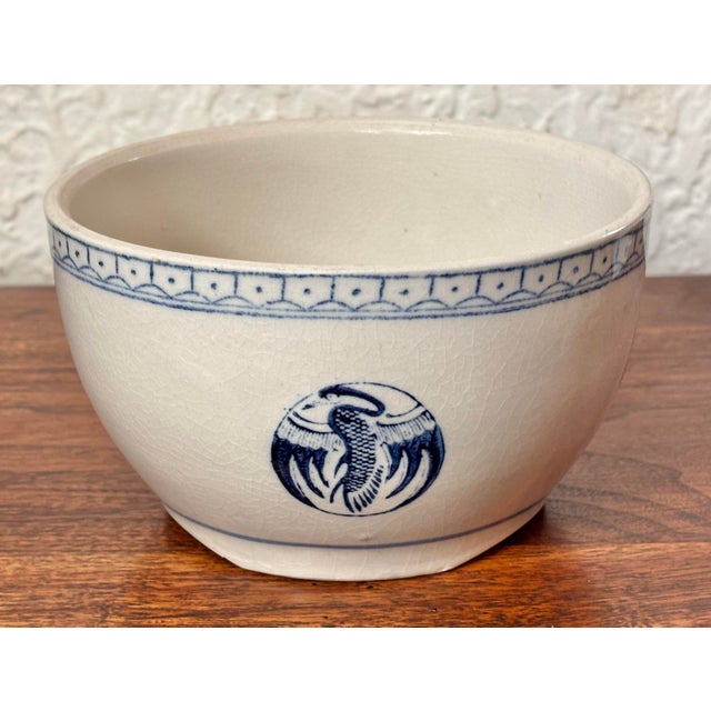 Ceramic Chinese Porcelain Decorative Bowl With Phoenix Bird Medallions For Sale - Image 7 of 7