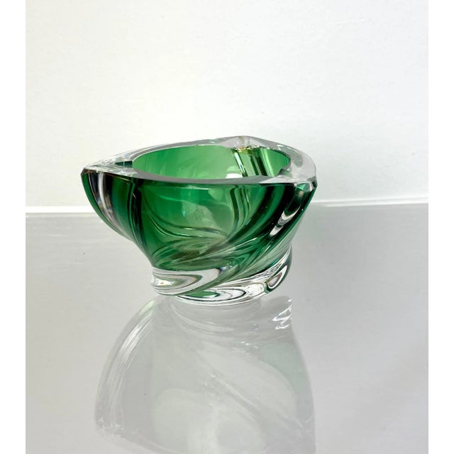 Vintage Green Swirl Murano Ashtray by Val Saint Lambert, 1960s For Sale - Image 7 of 8