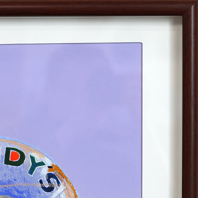 2020s Giant Donut in Inglewood (Blue) - Framed Original Purple Pop Art Mixed Media Work on Paper by Fabio Coruzzi For Sale - Image 5 of 8