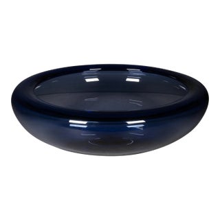 Signed Holmegaard Arne/Provence Large Sapphire Blue Bowl c.1955 For Sale