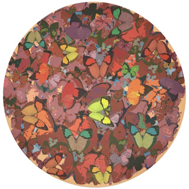 Contemporary Nicolette Mayer Mariposa Ochre 16" Round Pebble Placemats, Set of 4 For Sale - Image 3 of 3