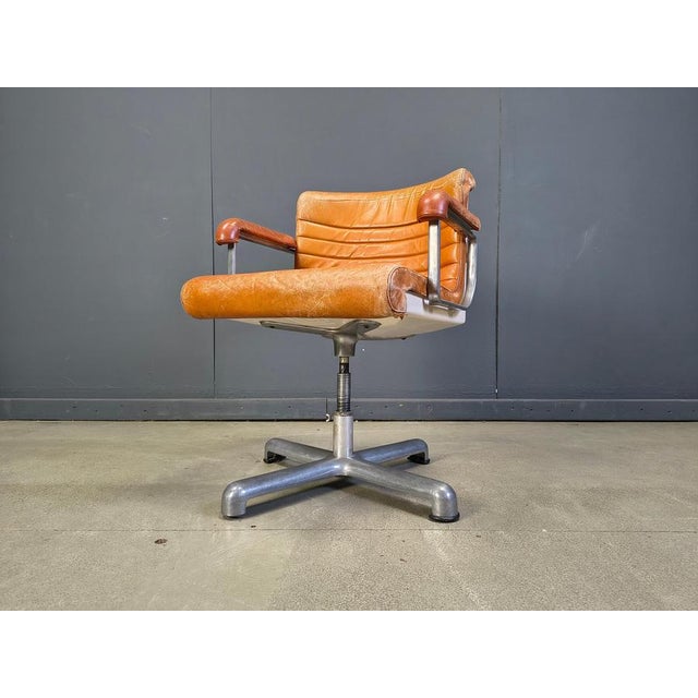 Animal Skin Italian Modern Steel & Leather Office Chairs by Ettore Sottsass for Poltronova, 1970 For Sale - Image 7 of 13
