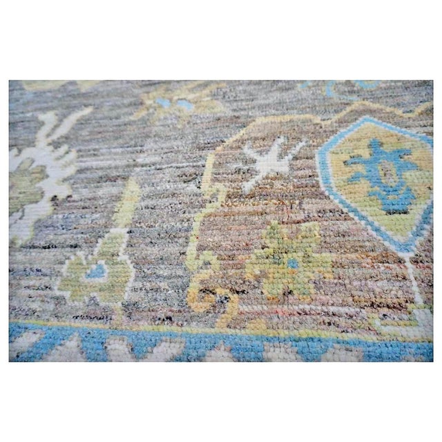 Blue 21st Century Turkish Oushak 10X13 Slate Blue & Dark Oak Handmade Area Rug #1144093 For Sale - Image 8 of 11