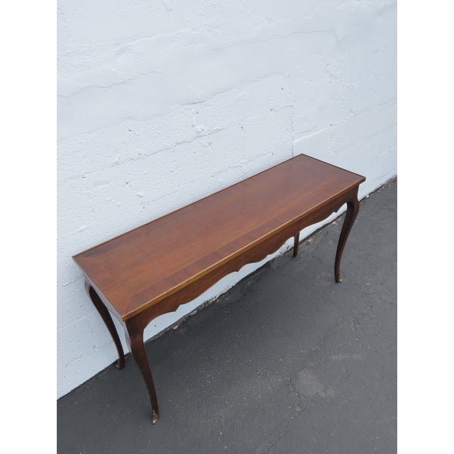 Wood French Long Narrow Console Entry Library Table 6579 For Sale - Image 7 of 16