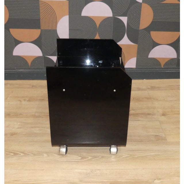 Plastic Bedside Tables in Black Acrylic Glass, 1970s, Set of 2 For Sale - Image 7 of 18