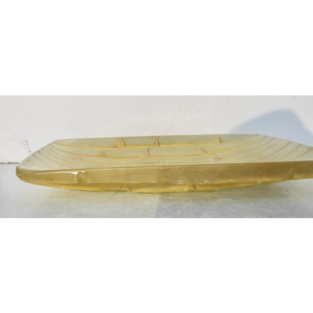 Large Acrylic Amber Tray From Brazil For Sale - Image 4 of 8