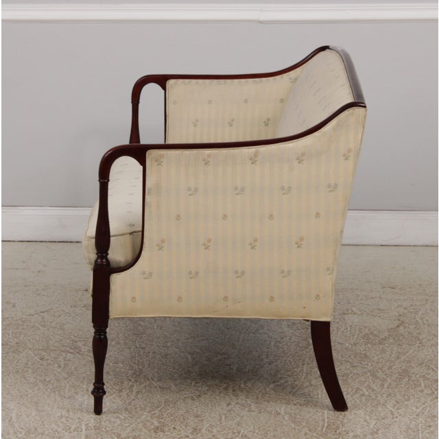 C.R. Laine Furniture Laine Sheraton Style Mahogany Settee Loveseat For Sale - Image 4 of 18