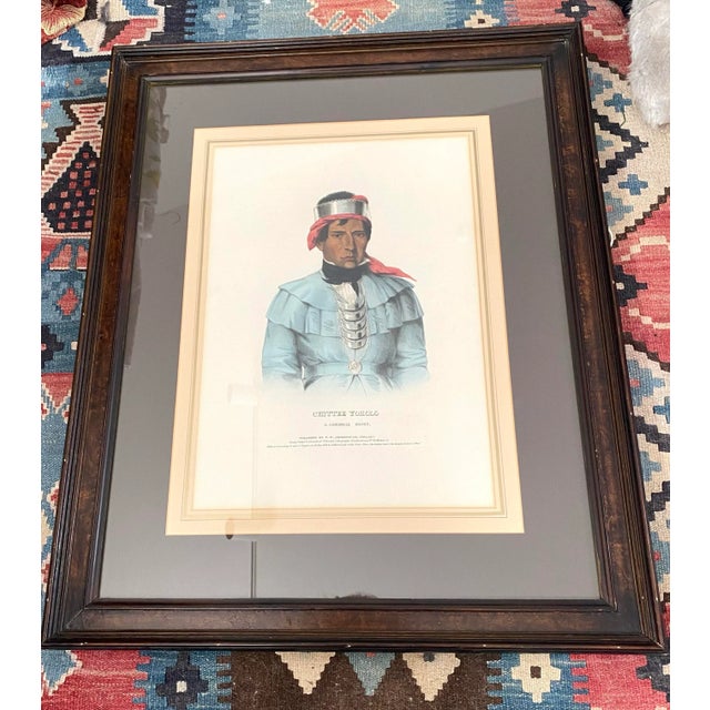 The McKenney & Hall Pl. 67, Chittee Yoholo Indigenous American Color Lithograph 1838 Framed For Sale - Image 4 of 11
