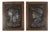 Patinated Metal Bas-Reliefs on Wooden Display Stand, 1800s, Set of 2 For Sale
