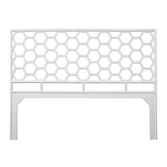 Coastal Honeycomb Headboard King - White For Sale - Image 3 of 3