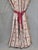 Antique 1920s French Cotton Curtain Panel, Pink and Brown Stripe With Florals For Sale - Image 4 of 15