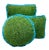 Green Custom Handcrafted Artificial Turf Lumbar Pillow With Turquoise Ruffle - Large Square For Sale - Image 8 of 10