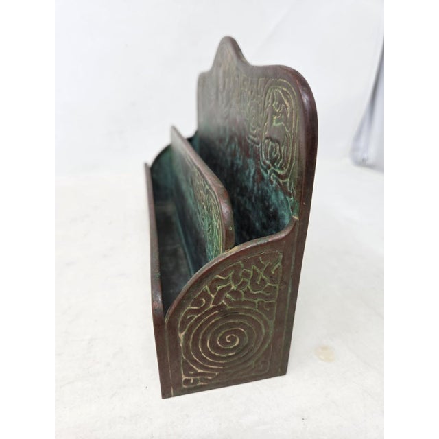Antique Tiffany Studios New York Bronze Zodiac Letter Rack - 2 Tier Holder - 418 For Sale - Image 11 of 18