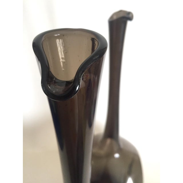 Vintage Mid Century Modern Rare Zeller Art Glass Charcoal Smoke Gray